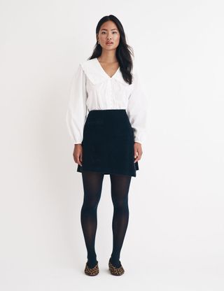 Black Cord Wrap Mini Skirt