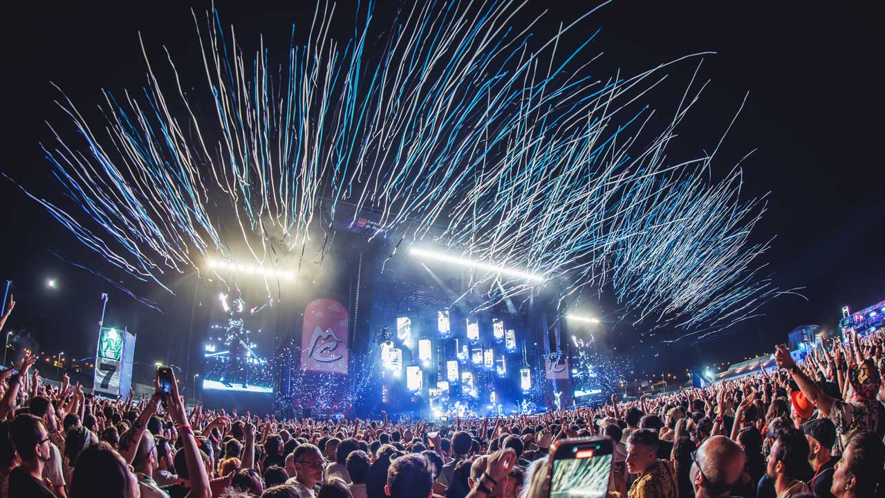 Fireworks go off at the Mad Cool festival in Spain