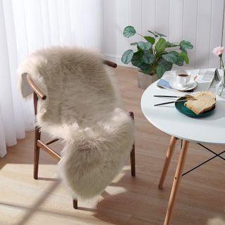 Small Faux Fur Chair Throw 