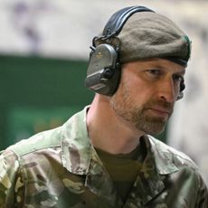 Prince William wearing camo and headphones