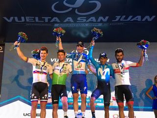The big five at 2019 Vuelta a San Juan on the criterium podium