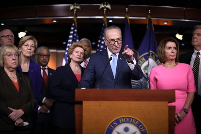 Sen. Chuck Schumer and other Democratic leaders from the House and Senate.