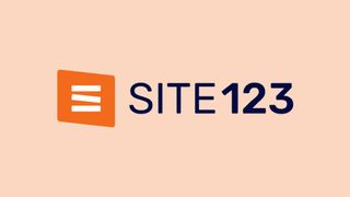 Site123 logo on light orange background