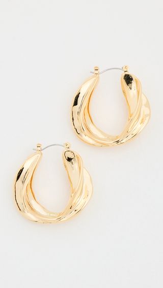 Abstract Gold Hoop Earrings