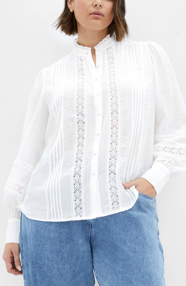 Whimsical Lace & Pintuck Shirt