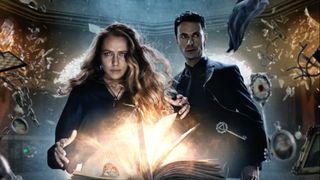 Teresa Palmer and Matthew Goode in the key art for A Discovery of Witches season 3