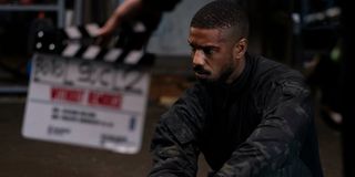 Michael B. Jordan on set in Tom Clancy's Without Remorse