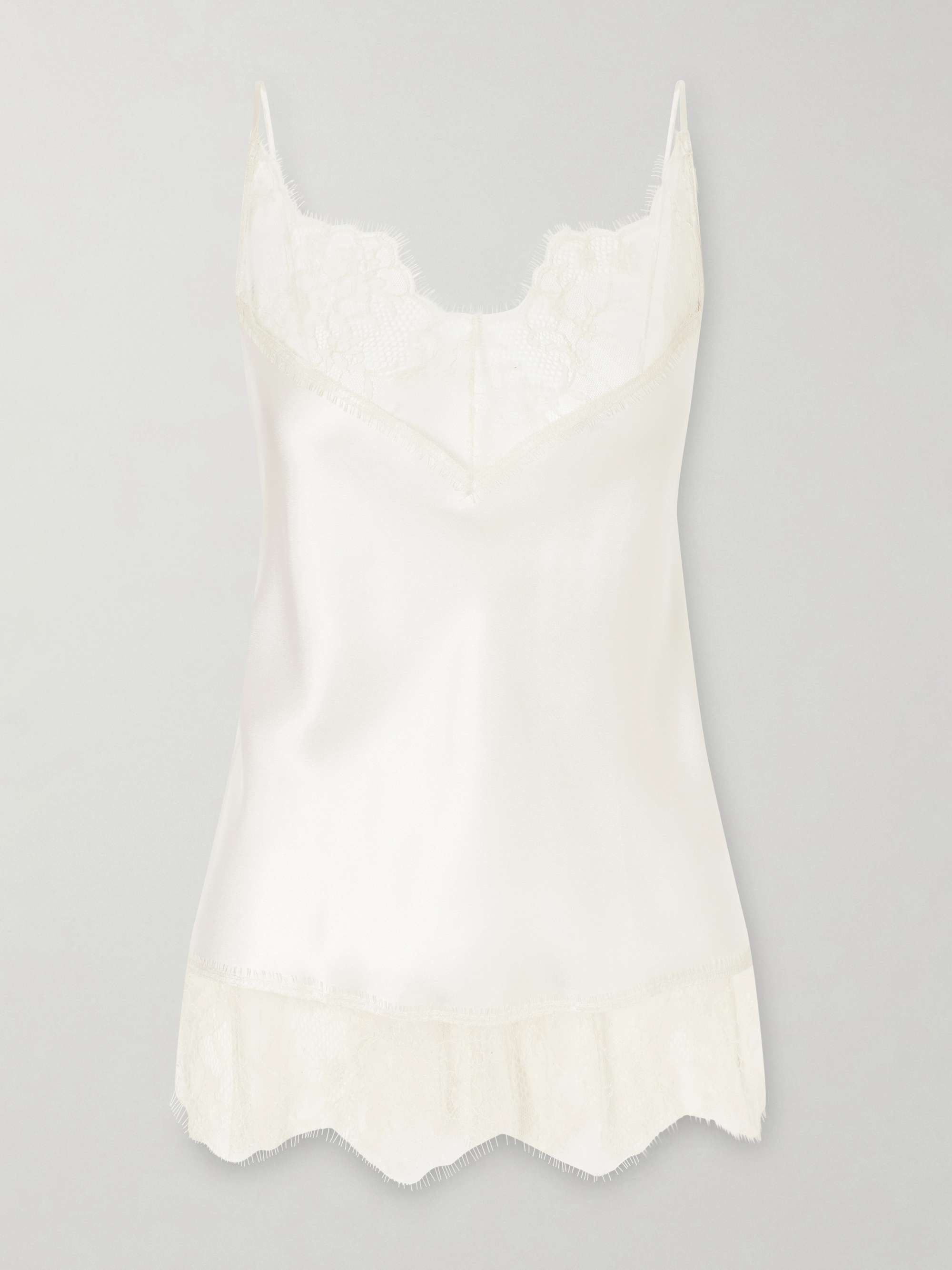 Lace-Trimmed Silk-Satin Camisole