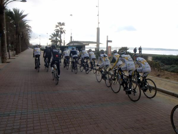 Both the men's and women's squads were out on the road together