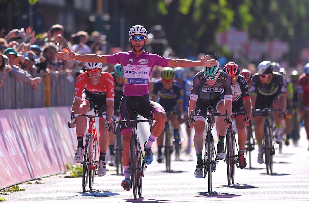 Fernando Gaviria wins stage 13 of the Giro d'Italia.
