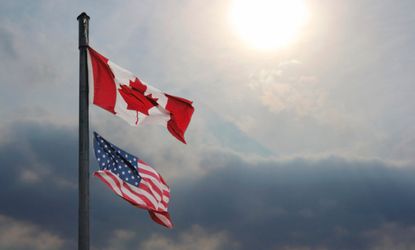 US Canadian flags