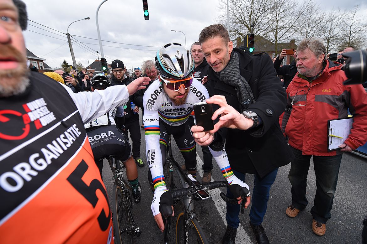 Selfies with Peter Sagan at Kuurne-Brussel-Kuurne