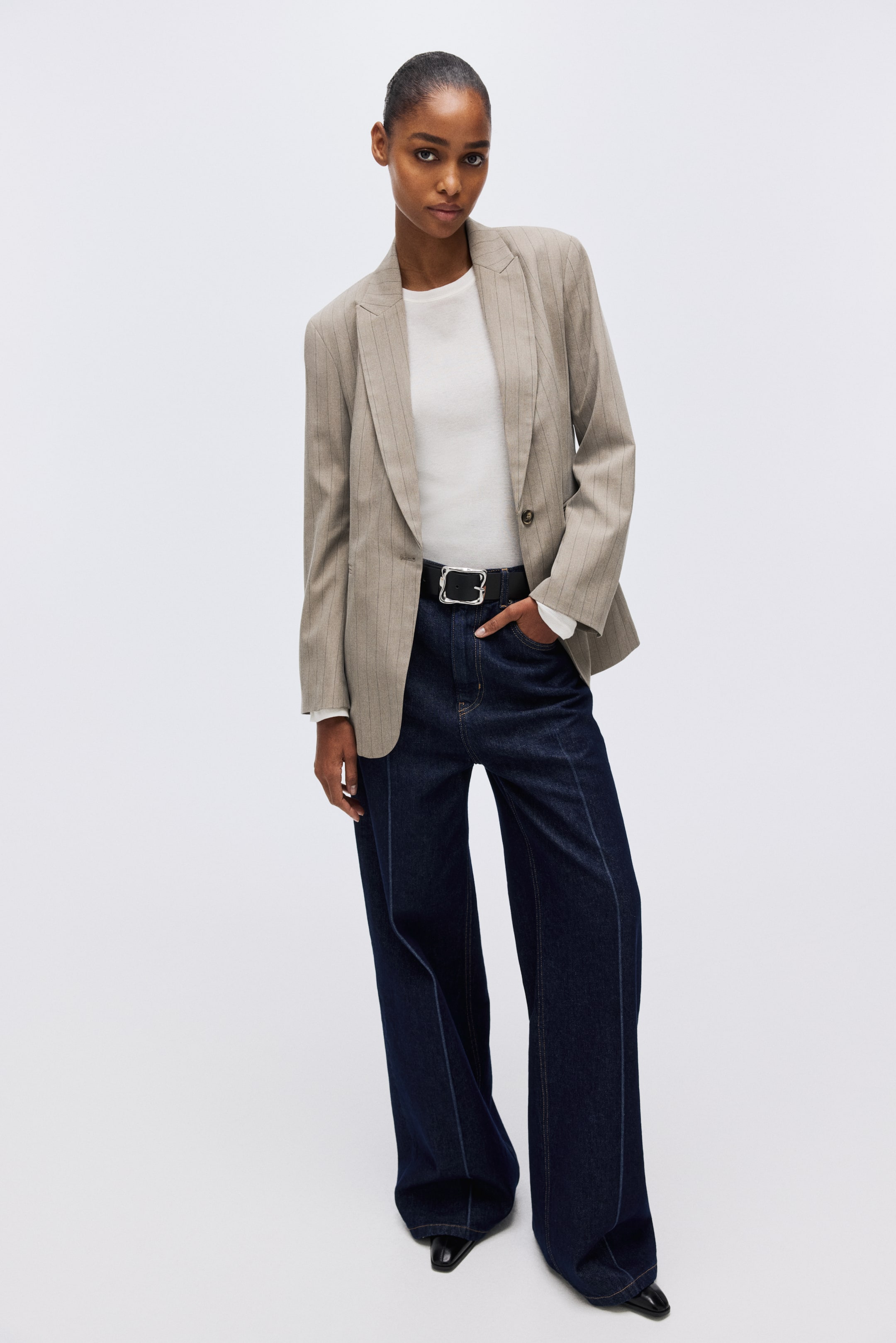 Single-Breasted Blazer - Black