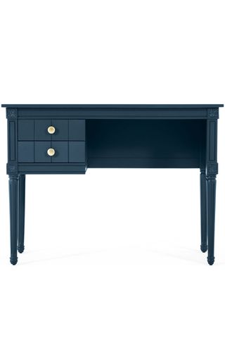 Bourbon vintage compact desk in Dark Blue and brass, £229, Made