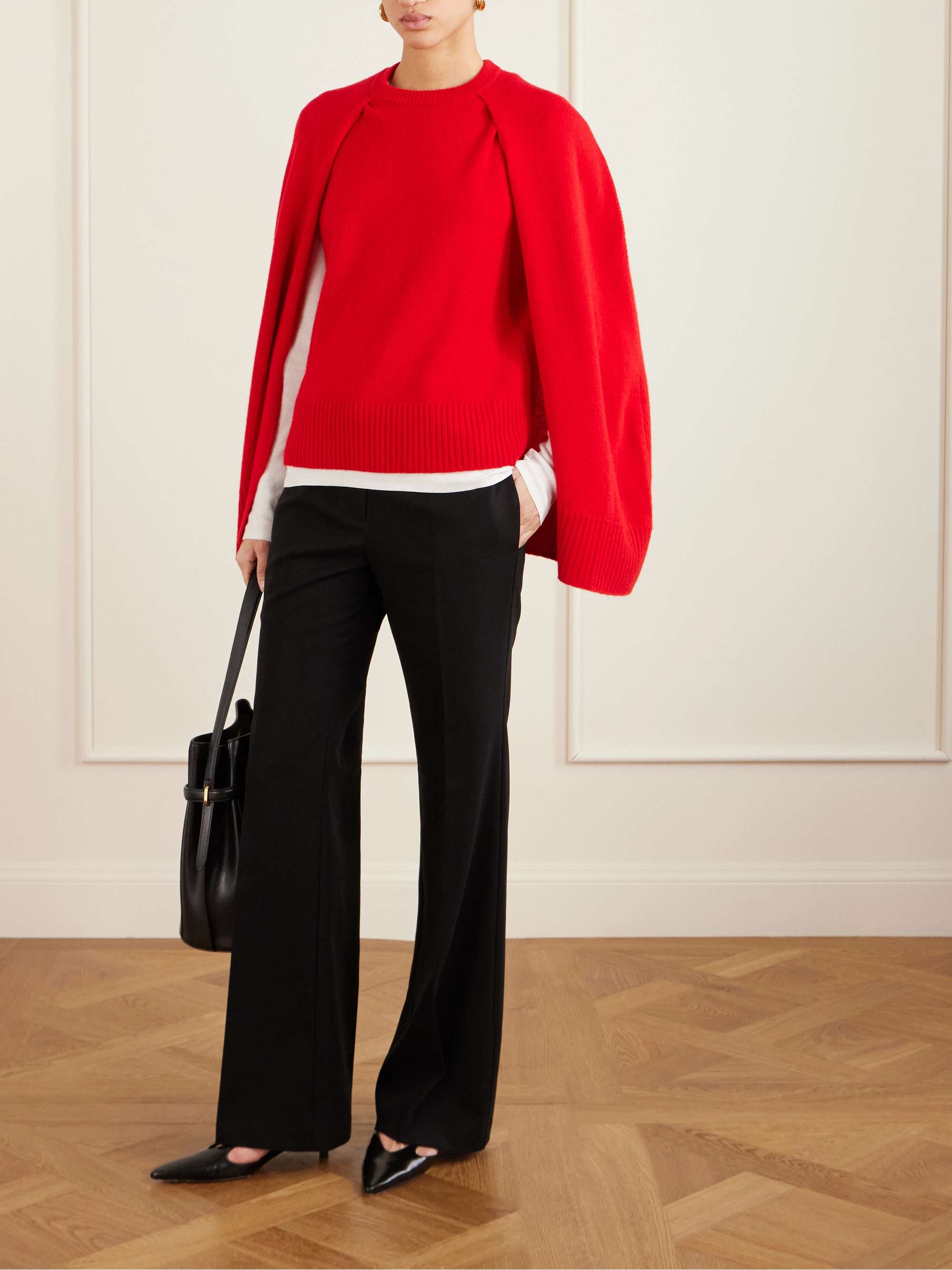 Cape-Effect Cashmere Sweater