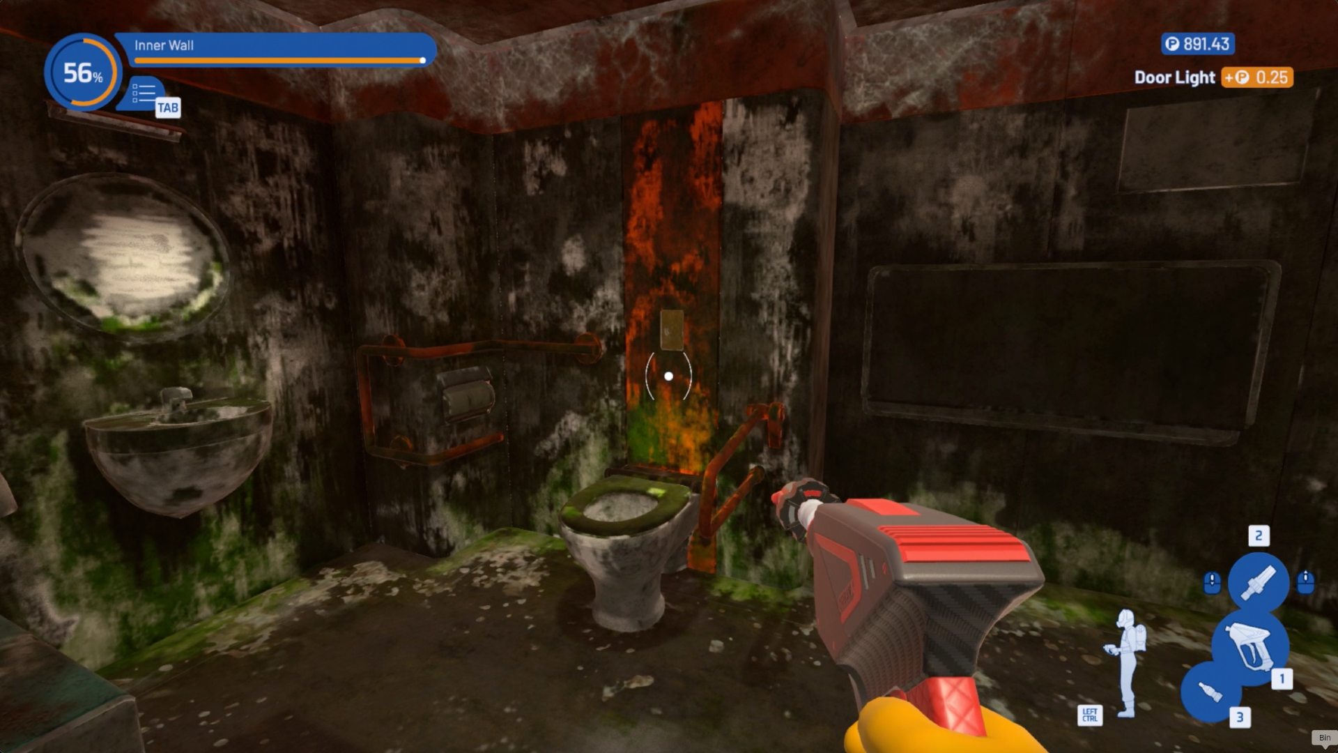 A filthy toilet on the public facility level of PowerWash Simulator 2