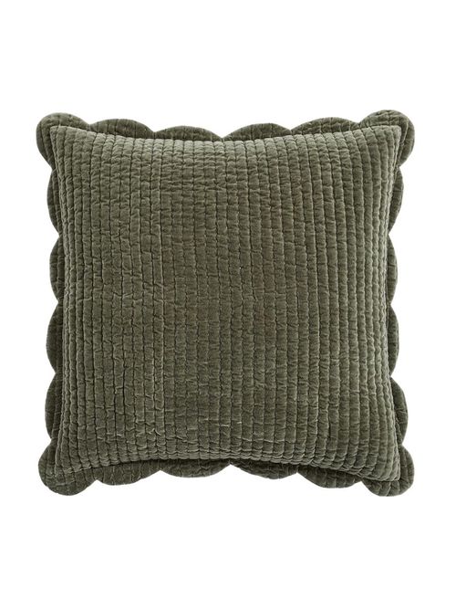 Velvet Scalloped Edge Quilted Cushion