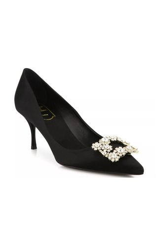 Black Roger Vivier Crystal Buckle Heels 