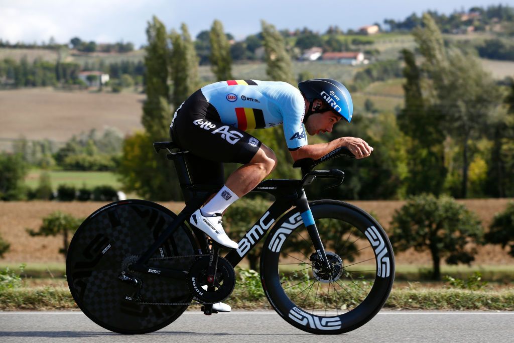 IMOLA ITALY SEPTEMBER 25 Victor Campenaerts of Belgium during the 93rd UCI Road World Championships 2020 Men Elite Individual Time Trial a 317km race from Imola to Imola Autodromo Enzo e Dino Ferrari ITT ImolaEr2020 Imola2020 on September 25 2020 in Imola Italy Photo by Bas CzerwinskiGetty Images