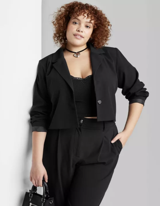 Women's Cropped Blazer - Wild Fable™ Black 4x