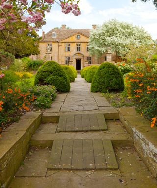 Wheelchair ramps in a garden