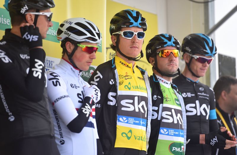 There was lots of colour when Team Sky came onto stage
