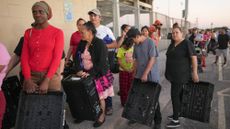 Lining up at a food bank in Austin
