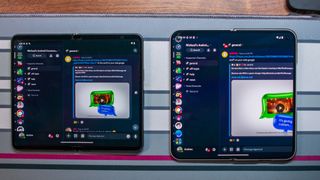 Comparing Discord on the Google Pixel Fold and the Pixel 9 Pro Fold