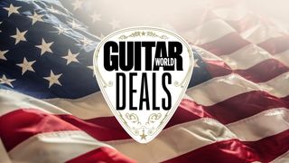 US flag with Guitar World deals badge over the top