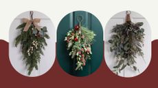 composite of three different Christmas swags from dunelm 