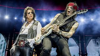 Alice Cooper and Tommy Henriksen perform during Alma Festival at Poble Espanyol on June 28, 2024 in Barcelona, Spain.