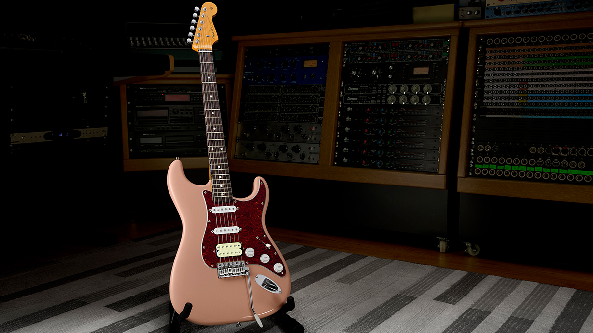 Fender Li Ronghao Stratocaster against a studio background