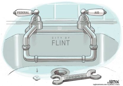 Editorial cartoon U.S. Flint federal aid