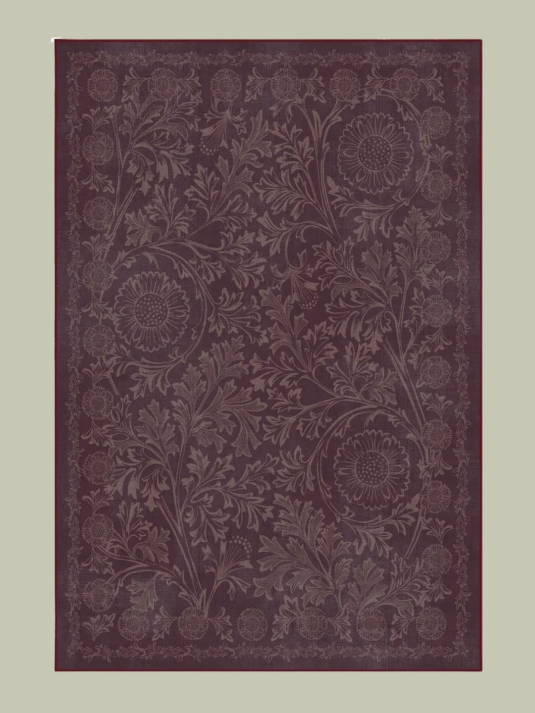 Ruggable x Morris &amp;amp; Co., Chamomile Burgundy Rug