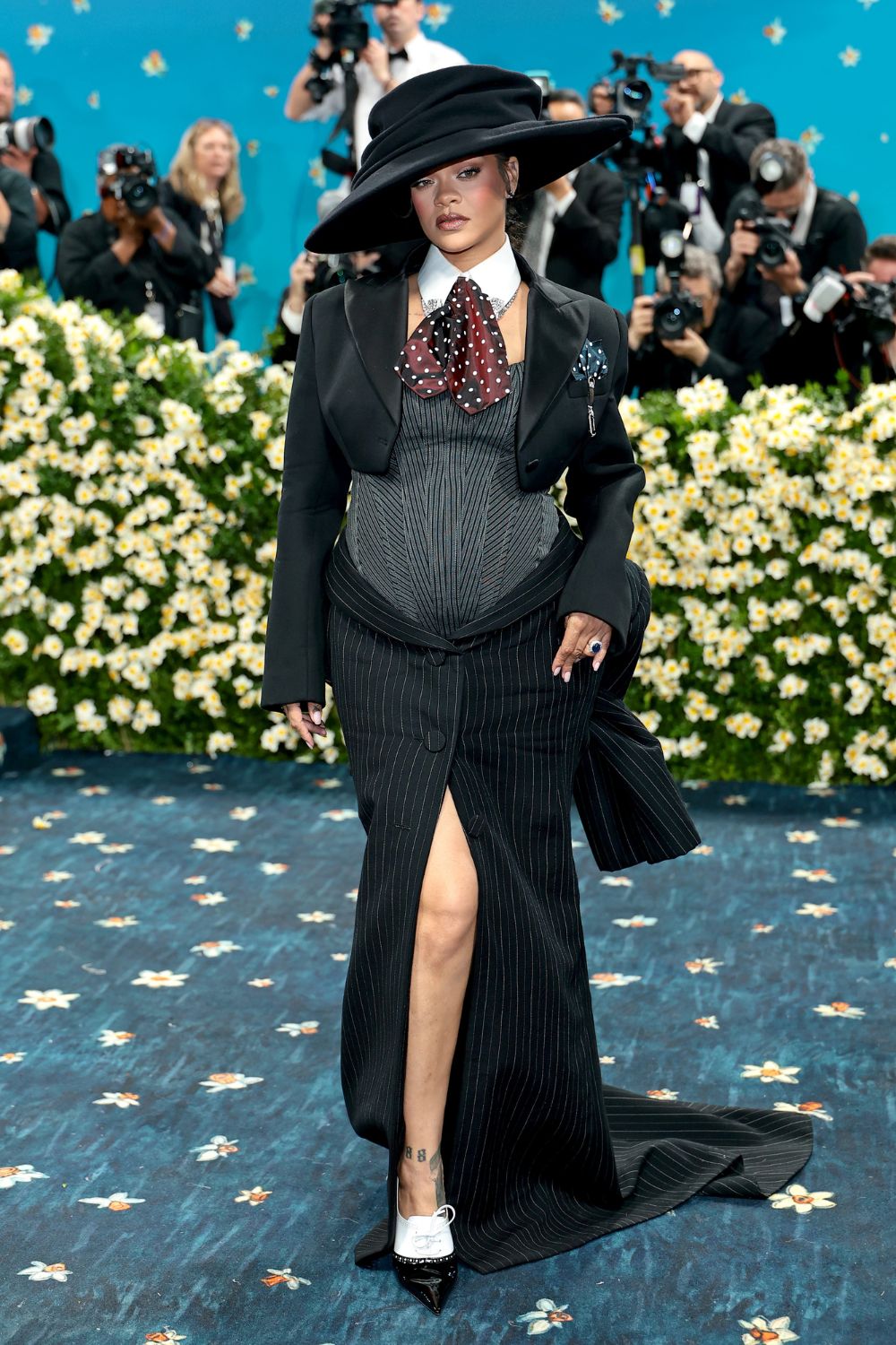 rihanna on the 2025 met gala red carpet