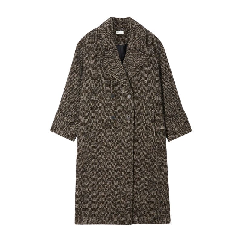 An oversized herringbone Coat by John Lewis