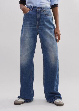 Distressed Authentic Mid-Waist Baggy Jean