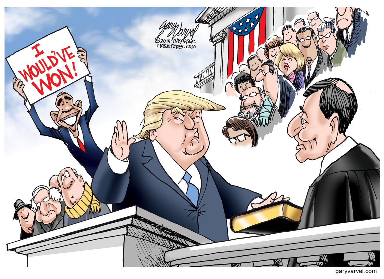 Obama cartoon U.S. President Obama third term Donald Trump inauguration