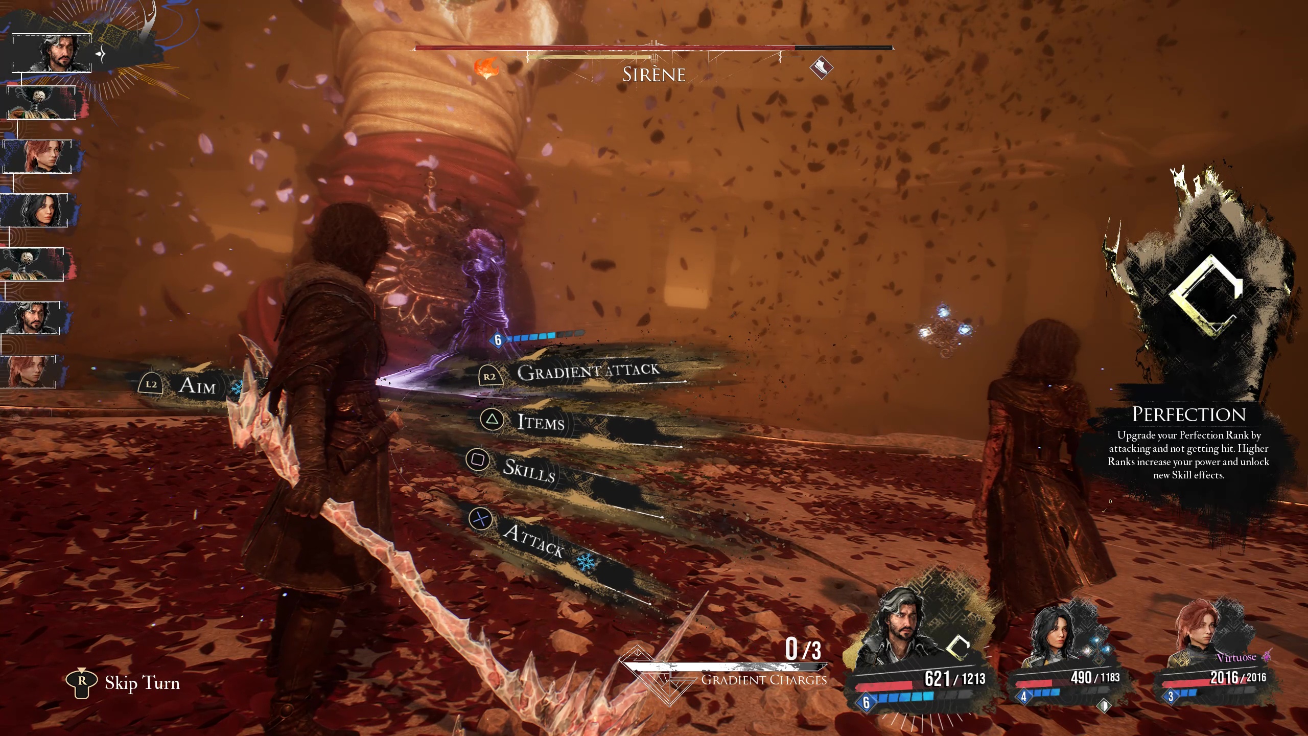 Verso targets Sirene, a boss fight in Clair Obscur: Expedition 33