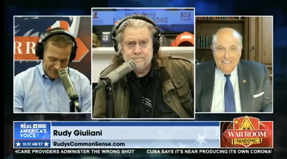 Steve Bannon hosts Rudy Giuliani