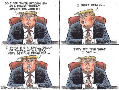 Political cartoon U.S. Trump white nationalism
