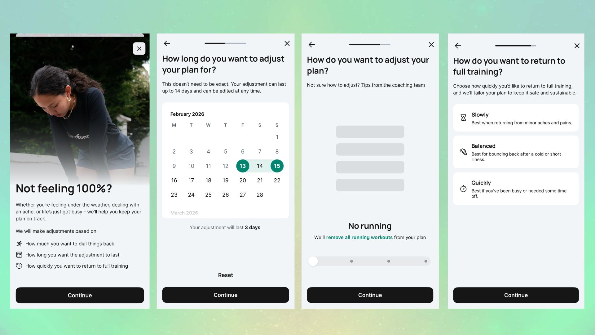 screenshots of the Runna app on writer Jessica's phone 