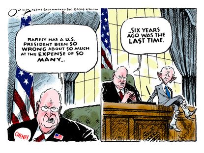 Political cartoon Cheney Iraq Bush