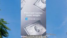 An American Express Platinum card advertisement is seen in Los Angeles.