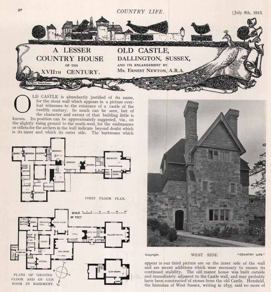 Old Castle in Dallington in Country Life in 1913
