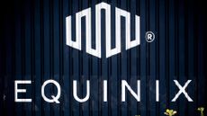 Equinix logo and branding pictured at the company's site in Amsterdam, Netherlands.