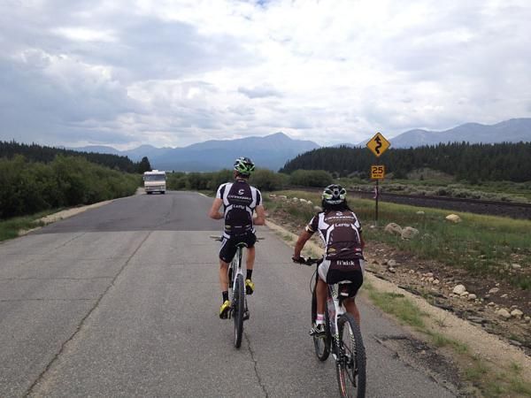Tinker forgot his shoes the day before Leadville and rode with tennis shoes&hellip; he kept up no problem.
