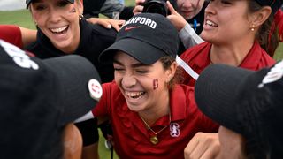 Paula Martin Samedro after Stanford won the NCAA Division I Championship