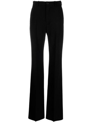 Pinstripe Straight-Leg Trousers