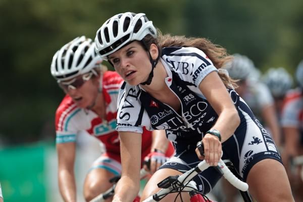Joelle Numainville (TIBCO) getting into position for her second place today.